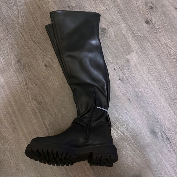 NWOB GB the Change Re-Volve Chunky Lug Block Heel Over-The-Knee Boots SZ 7.5 - Picture 5 of 7